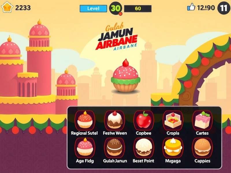 Gulab Jamun Airborne regional customization options showing different Indian sweet varieties