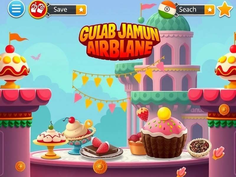 Gulab Jamun Airborne level selection screen showing festival-themed worlds